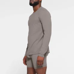 COTTON MENS LONG SLEEVE T-SHIRT | WASHED GUNMETAL-Skims Online