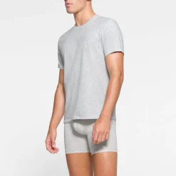COTTON MENS T-SHIRT | LIGHT HEATHER GREY-Skims Hot