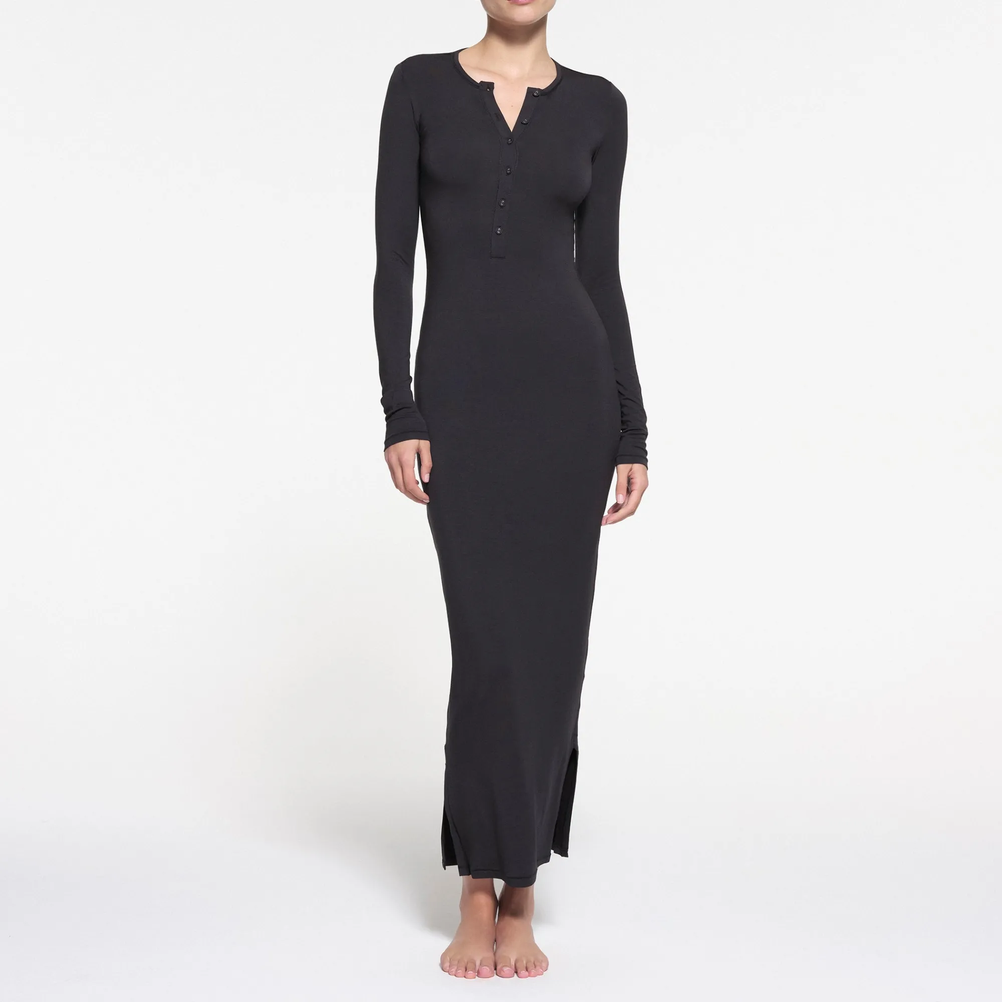 SLEEP HENLEY LONG DRESS |-Skims Online