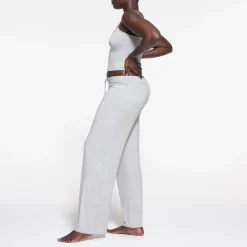 SLEEP STRAIGHT LEG PANT | LIGHT HEATHER GREY-Skims New
