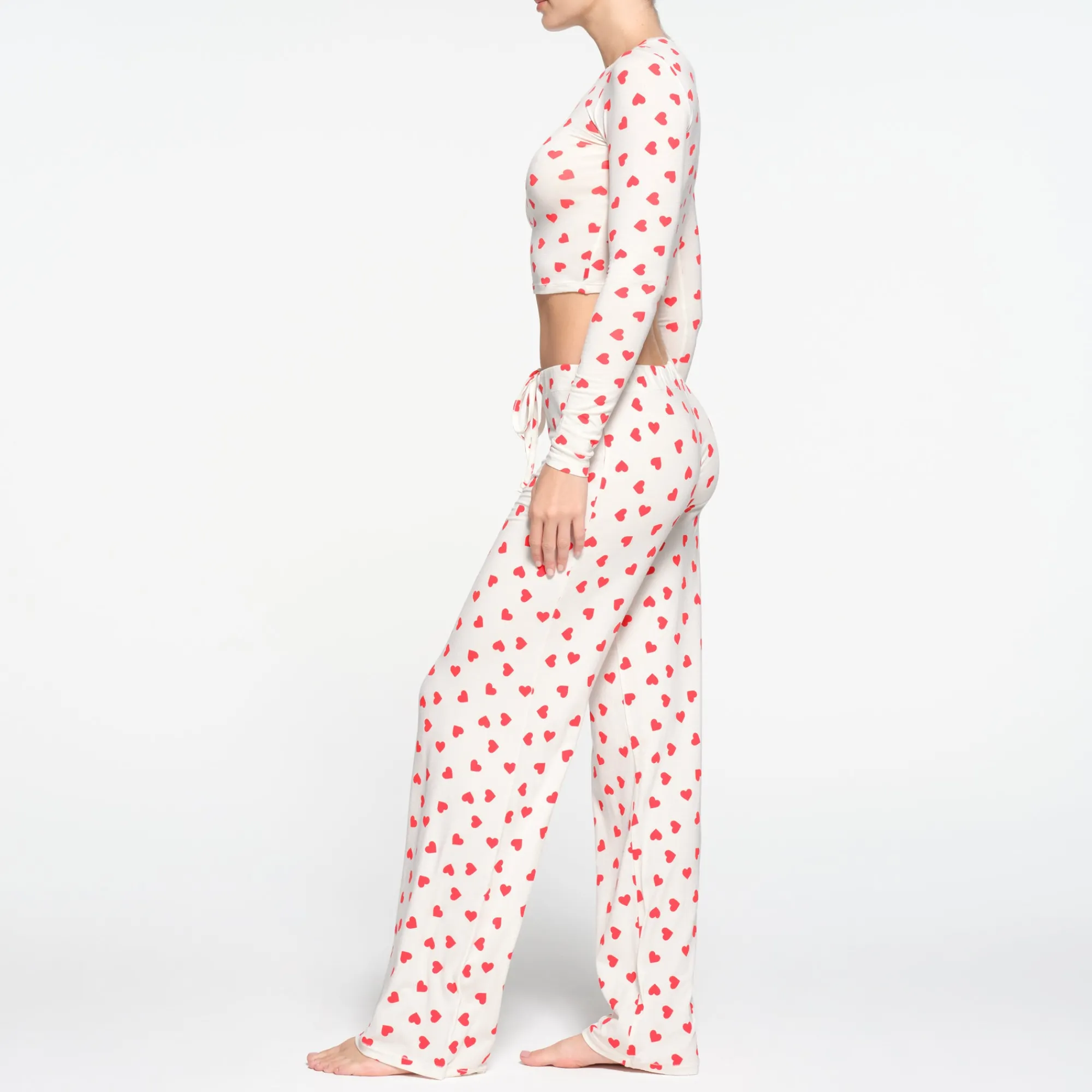SLEEP SUPER CROPPED LONG SLEEVE | RUBY AND MARBLE HEART-Skims Sale