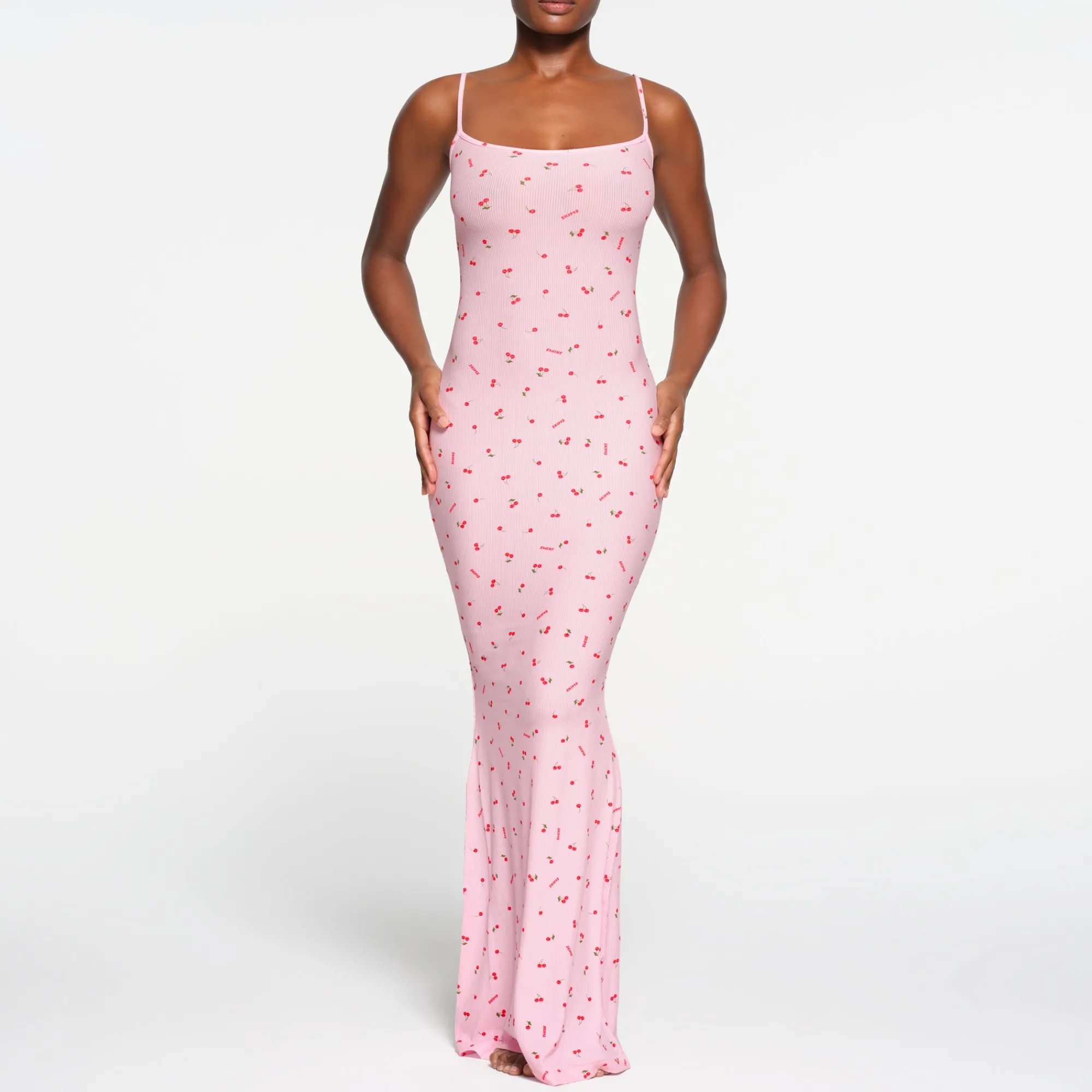 SOFT LOUNGE LONG SLIP DRESS | CHERRY BLOSSOM PRINT-Skims Outlet