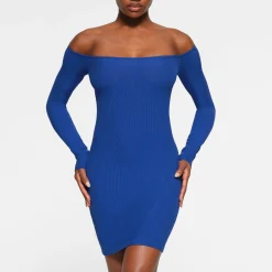 SOFT LOUNGE OFF THE SHOULDER MINI DRESS |-Skims Hot