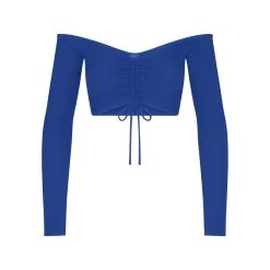 SOFT LOUNGE RUCHED LONG SLEEVE CROP TOP |-Skims Fashion