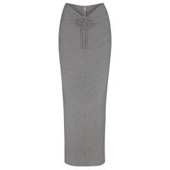 SOFT LOUNGE RUCHED LONG SKIRT | HEATHER GREY-Skims New