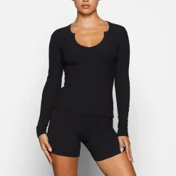 SOFT LOUNGE SPLIT NECK LONG SLEEVE |-Skims Sale