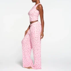 SOFT LOUNGE SPLIT NECK TANK | CHERRY BLOSSOM PRINT-Skims Outlet
