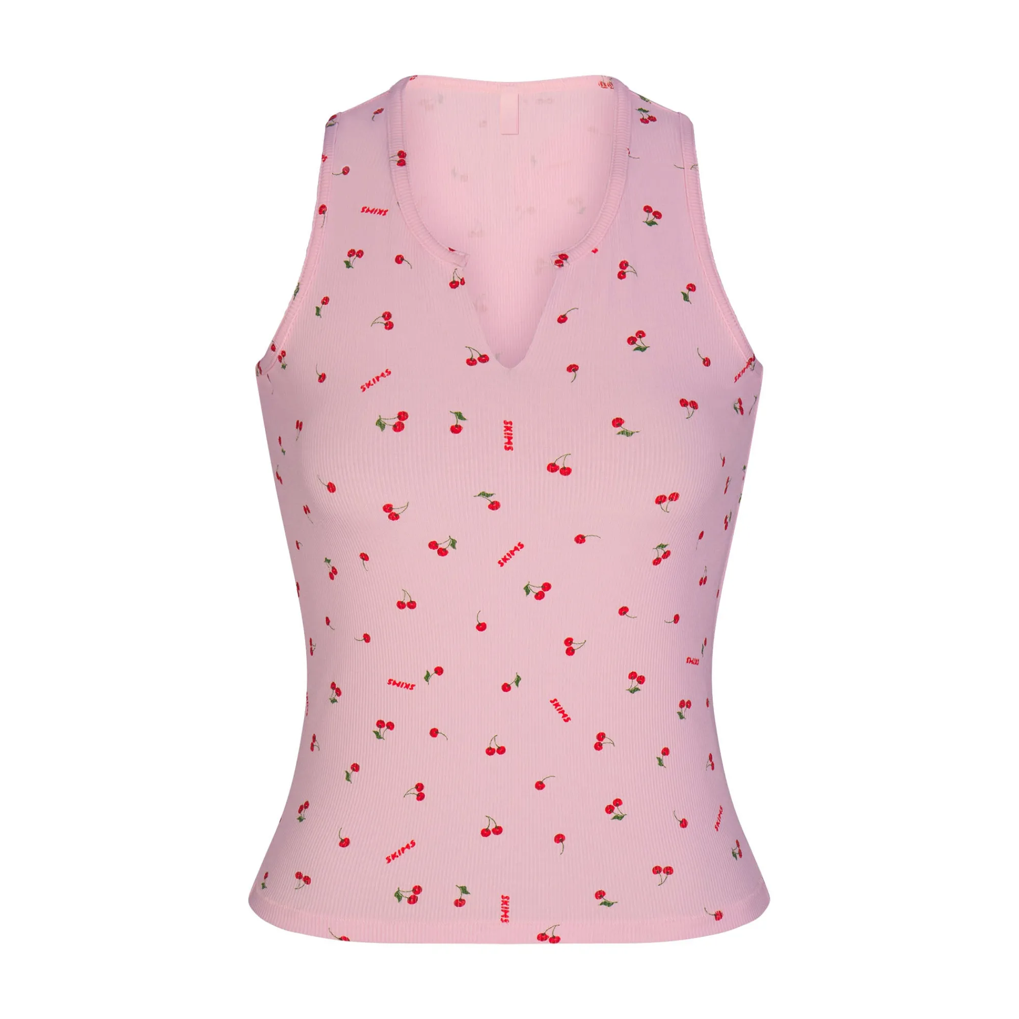SOFT LOUNGE SPLIT NECK TANK | CHERRY BLOSSOM PRINT-Skims Outlet