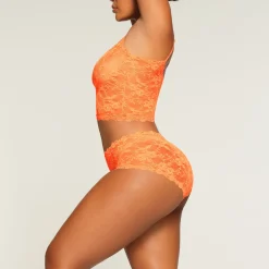STRETCH LACE BOY SHORT | NEON ORANGE-Skims New