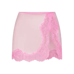 STRETCH SATIN LACE LOW RISE SLIP SKIRT | CHERRY BLOSSOM-Skims Outlet