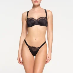 STRETCH SATIN LACE UNLINED BALCONETTE BRA |-Skims Outlet