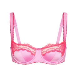 STRETCH SATIN LACE UNLINED BALCONETTE BRA | NEON ORCHID-Skims Fashion
