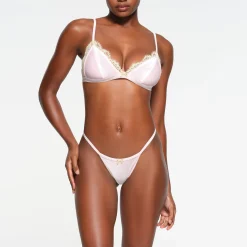VELVET LACE TRIANGLE BRALETTE | CHERRY BLOSSOM-Skims Hot