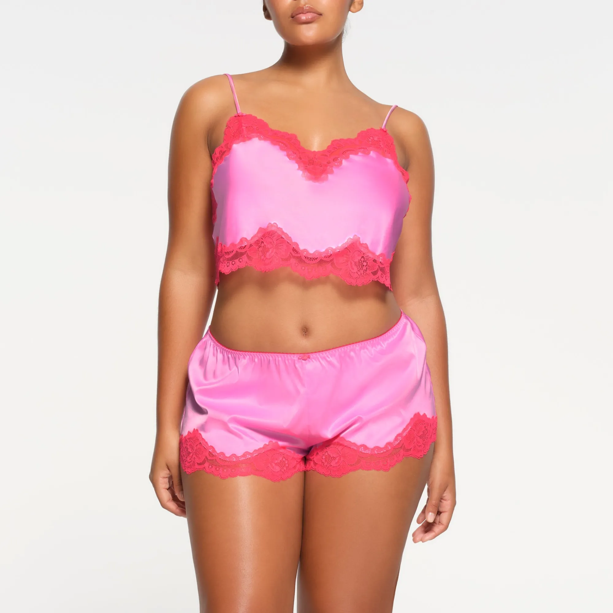 WOVEN SHINE LACE CAMI | NEON ORCHID-Skims New