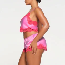 WOVEN SHINE LACE CAMI | NEON ORCHID-Skims New