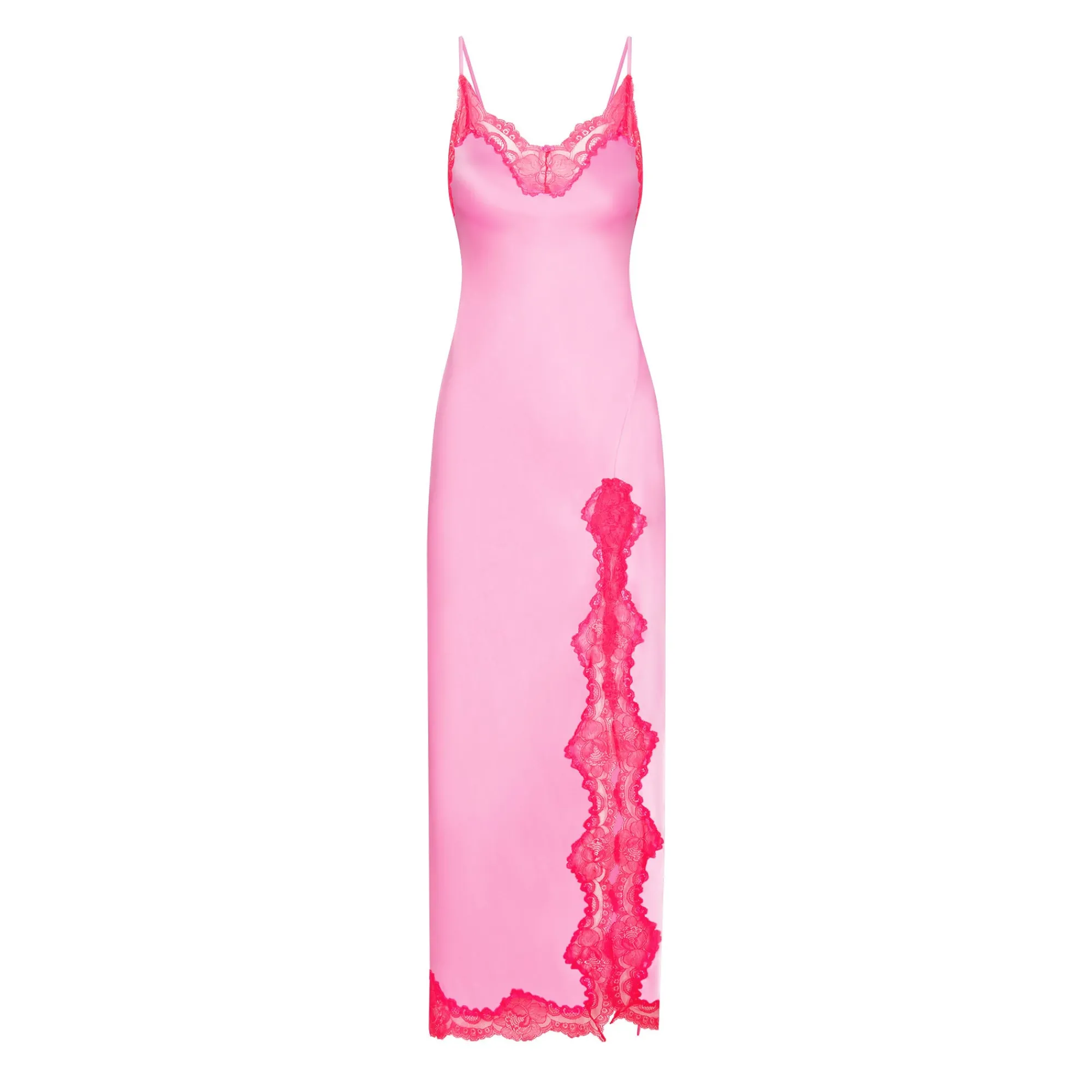 WOVEN SHINE LACE LONG DRESS | NEON ORCHID-Skims Best