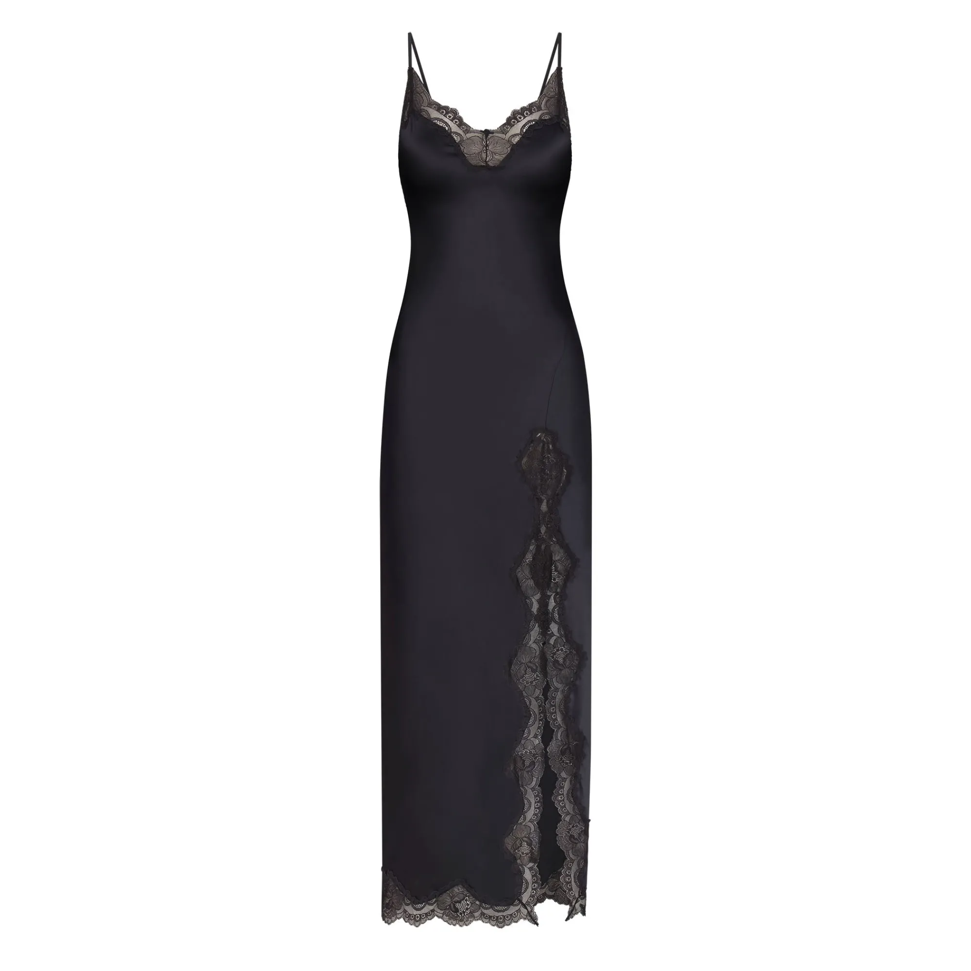WOVEN SHINE LACE LONG DRESS |-Skims Fashion