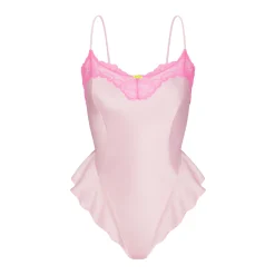 WOVEN SHINE LACE TEDDY | CHERRY BLOSSOM-Skims Online